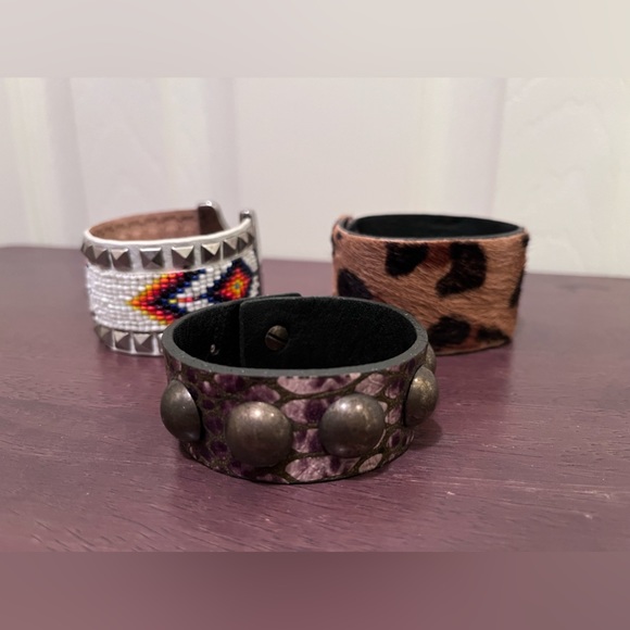 STREETS AHEAD Leather bracelets ๐ TOTAL OF 3 - REPTILE - LEOPARD - BEADED - Picture 3 of 12
